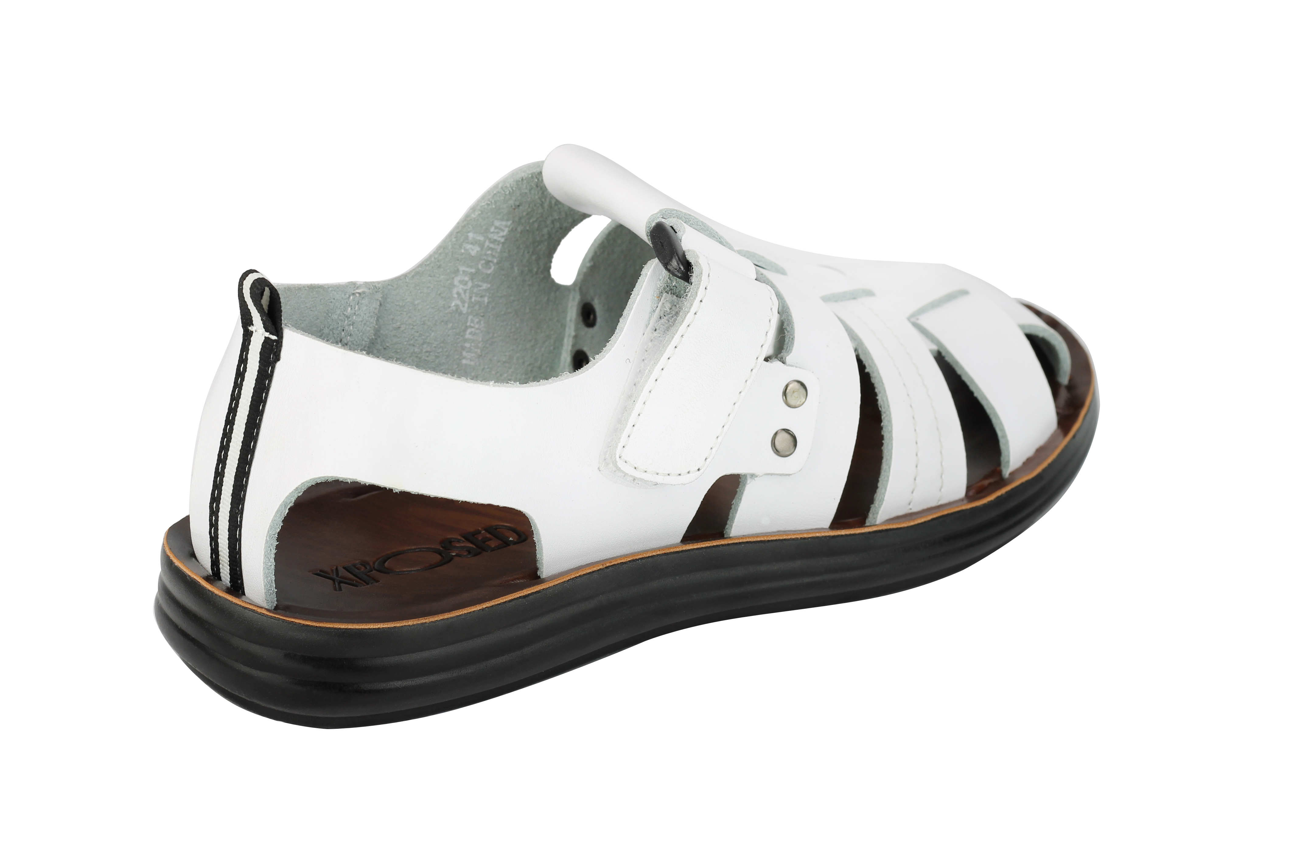 mens leather cross strap sandals